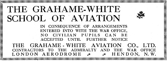 Grahame-White School Of Aviation 1916                            