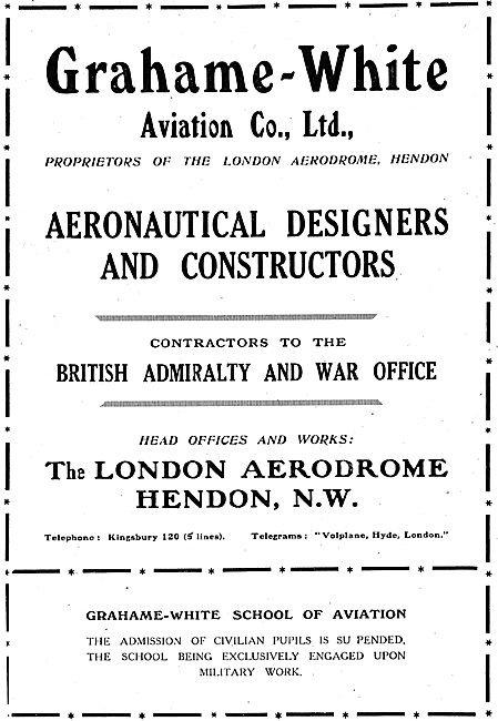Grahame-White Aeronautical Designers & Constructors              