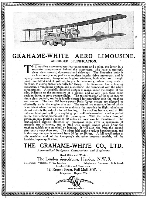 Grahame-White Aero Limousine 1919                                