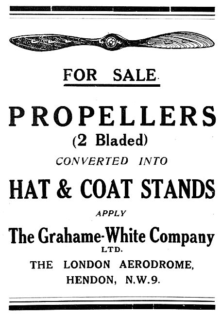 Grahame-White - Surplus Propllers For Use As Hat Stands          