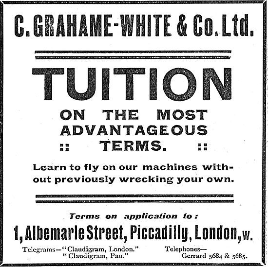 C.Grahame-White & Co Ltd For Flying Tuition On Advantageous Terms