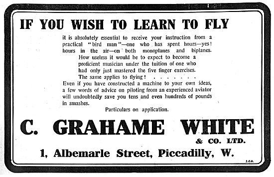 If You Wish To Learn To Fly Call C.Grahame-White & Co            