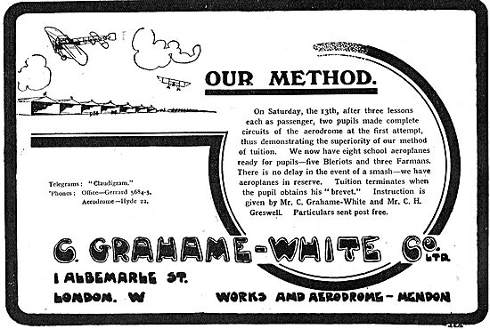 Read About The The Grahame-White Aviation School Method.         