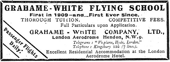 Grahame-White Flying School Hendon                               