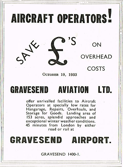 Aircraft Operators! Come To Gravesend                            