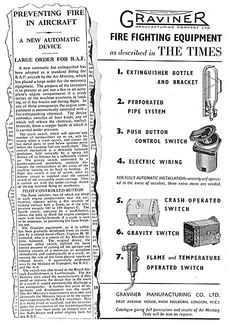 Graviner Fire Protection & Extinguishant Systems For Aircraft    