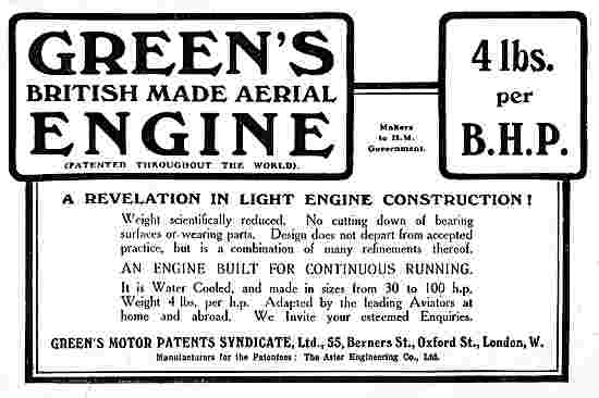 Greens 4lbs Per BHP Aerial Engines                               