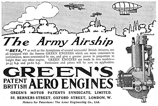 Greens Aeroplane Engines - Army Airship Beta                     