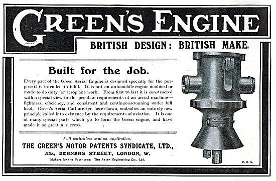 Greens Aeroplane Engines Are Perfectly Designed For The Job.     