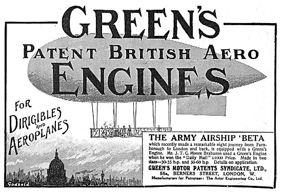 Greens Patent Aero Engine Used On The Army Airship Beta          