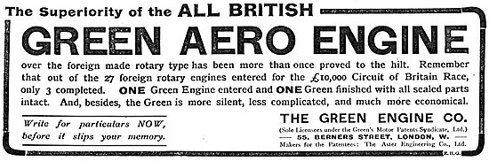 The Superiority Of Green Aeroplane Engines.                      