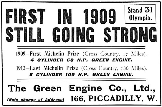 Greens Aeroplane Engines - Green Engines 1913                    