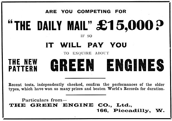 Greens Aeroplane Engines - Greens Aero-Engines 1913              