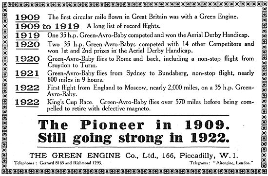 Green's Aeroplane Engines - Pioneers Since 1909                  