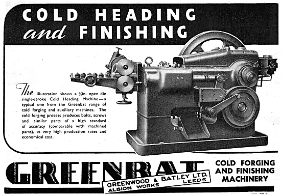 Greenwood & Batley Greenbat Machine Tools. Cold Heading Machine  