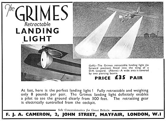 Grimes Aircraft Lighting 1935                                    