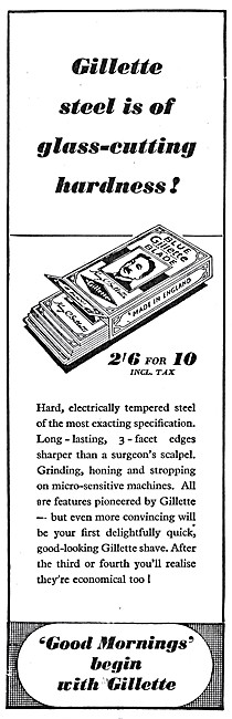 Gilette Razor Blades 1947 Advert                                 