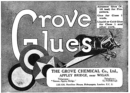 The Grove Chemical Co.Ltd. Aircraft Glues                        