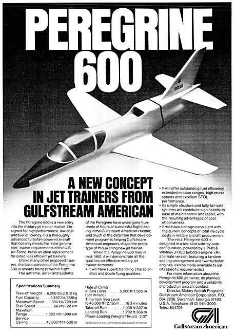 Grumman Gulfstream American Peregrine 600 Military Trainer       