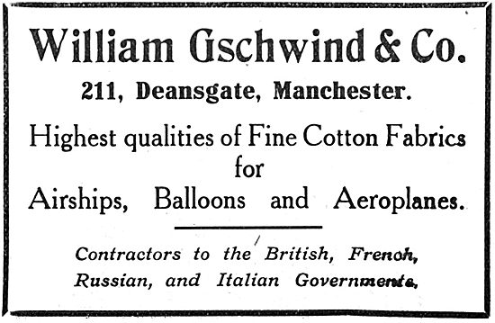 William Gschwind & Co - Fabrics For Airships & Aeroplanes        