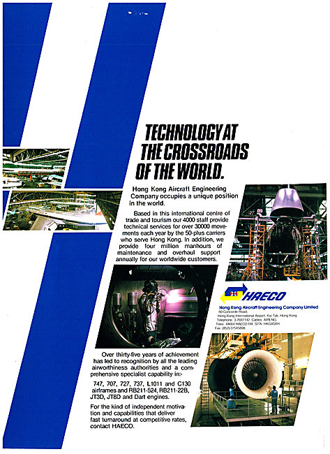 HAECO Hong Kong Aircraft Engineering 1986                        