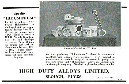 Specify Hiduminium From High Duty Alloys                         