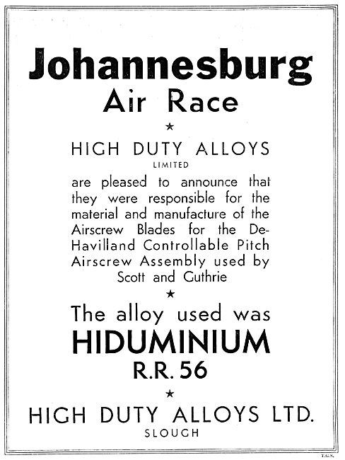 High Duty Alloys - R.R. 56 Alloys                                