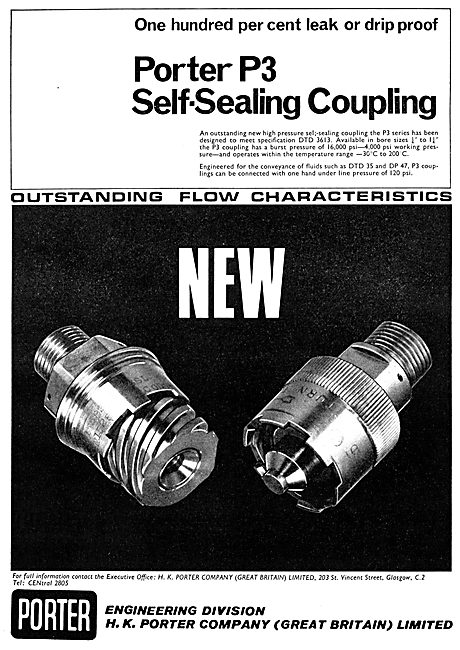 H.K.Porter Aircraft Components. Self-Sealing Couplings           