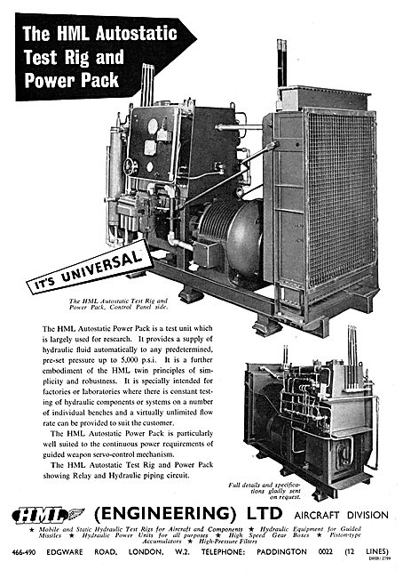 HML Autostatic Test Rig & Power Pack                             