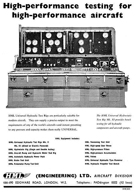 HML Hydraulic Test Rigs 1958                                     