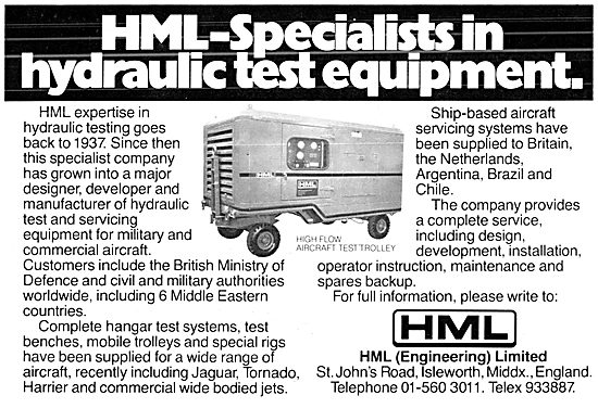 HML Hydraulic Servicing & Test Equipment                         