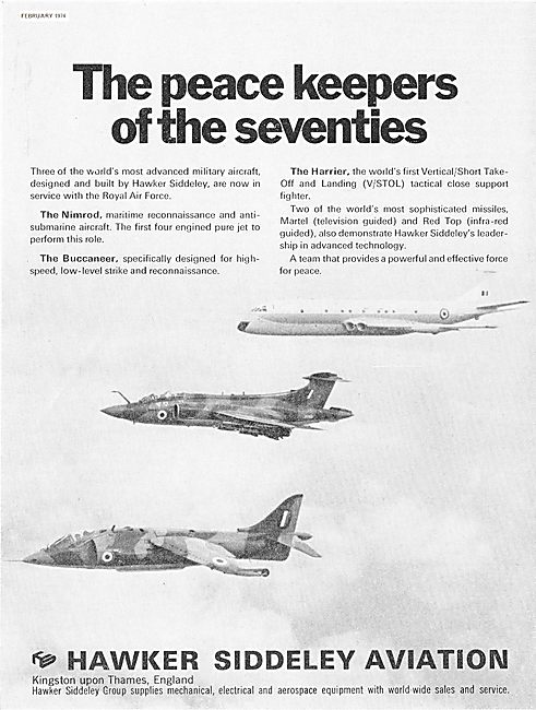 Hawker Siddeley Aviation. Peace Keepers Of The Seventies         
