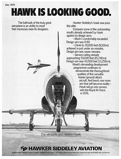 Hawker Siddeley Aviation. Hawk Is Looking Good.                  