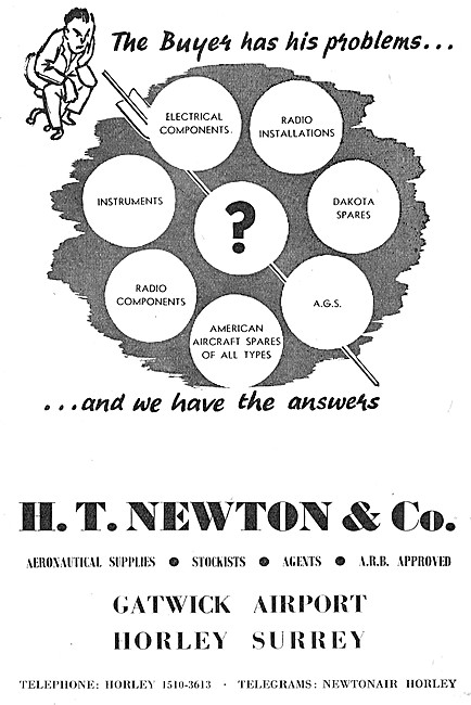 H.T.Newton. Gatwick:  Aircraft Electrical Parts Stockists        