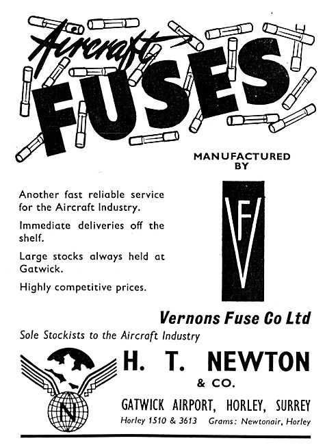 H.T.Newton Aircraft Fuses - Vernons Fuse Co                      