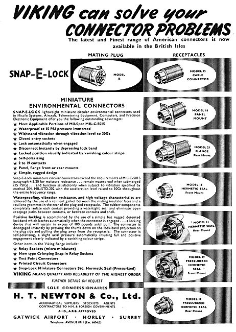 H.T.Newton. Gatwick:  Electrical Parts SNAP-E-LOK Connectors     