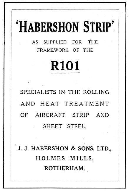 Habershon Steel Strip Used On The R101 Airship                   