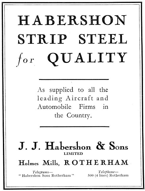 Habershon Strip Steel For Aircraft                               