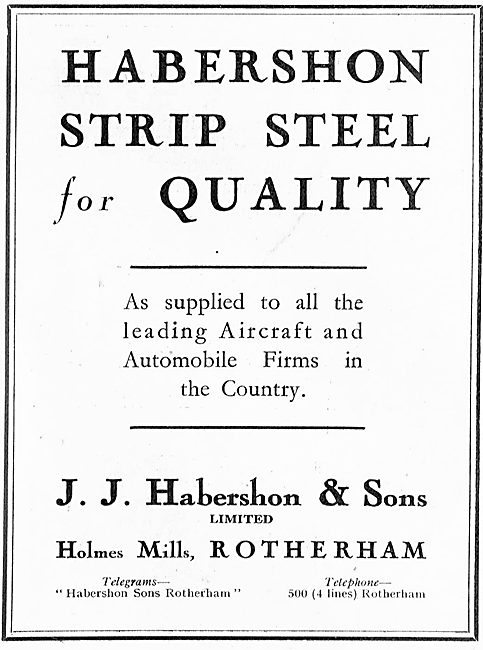 Habershon Strip Steel For Aircraft                               