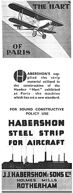 Habershon Steel Strip For The Hawker Hart                        