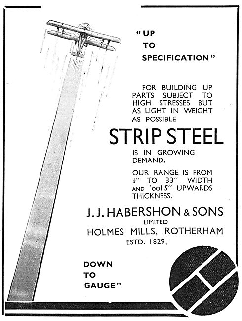 Habershon Strip Steel For Aircraft                               