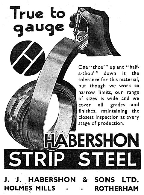 Habershon Strip Steel For Aircraft: True To Gauge                