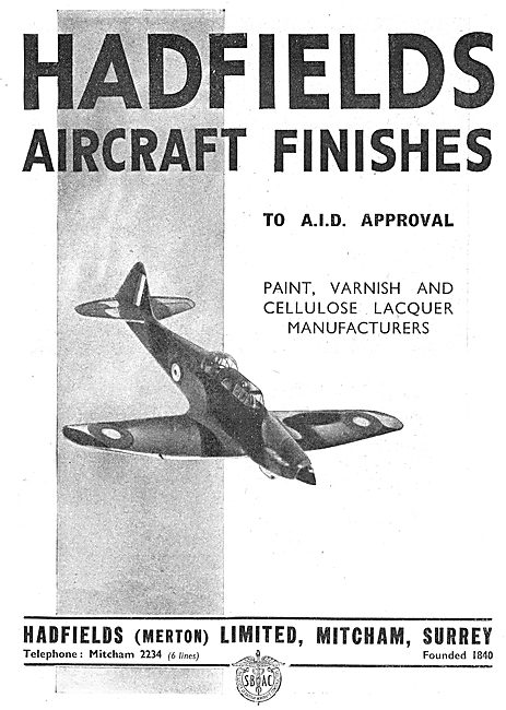 Hadfields Ltd. Aircraft Finishes.                                