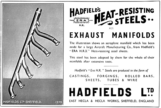 Hadfields Heat Resisting Steels - Aero Engine Exhaust Manifolds  