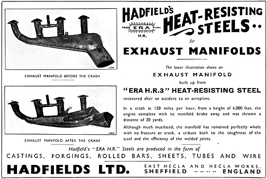 Hadfields Heat Resisting Steels - Aero Engine Exhaust Manifolds  