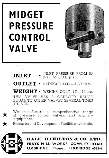 Hale Hamilton & Co -Midget Pressure Control Valve                