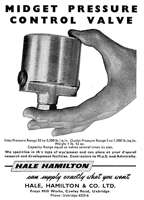 Hale Hamilton & Co - Midget Pressure Control Valve               