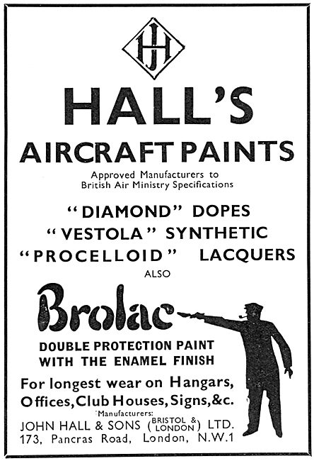 Halls Aircraft Paints & Finishes. Hall's Vestola & Diamond Dopes 