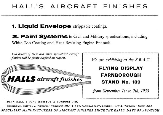 John Hall & Sons - Halls Aircraft Finishes                       