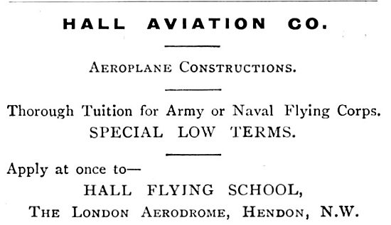 Hall School Of Flying - Hall Aviation Co. hendon                 